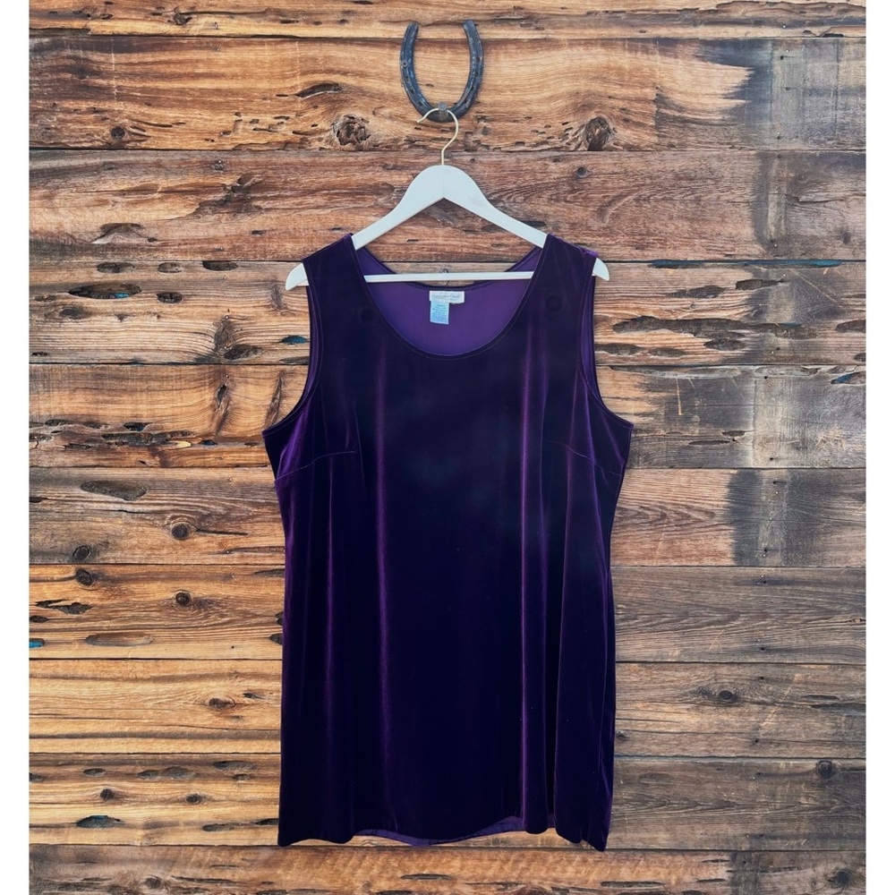 COLDWATER CREEK | Purple Velour Velvet Sleeveless Mini Dress 2X